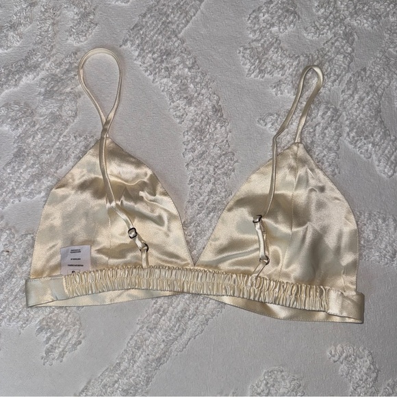 100% Silk Ivory Bralette - Picture 3 of 4